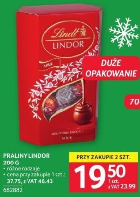 Praliny Lindor 200g promocja w Selgros