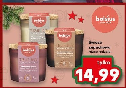 Świeca zapachowa vanilla BOLSIUS TRUE JOY promocja w Kaufland