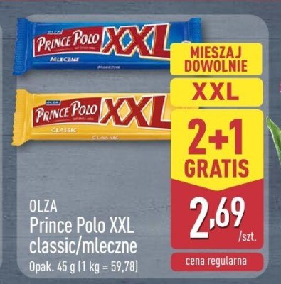 Olza XXL classic/mleczne opak. 45g 2+1 GRATIS promocja w Aldi