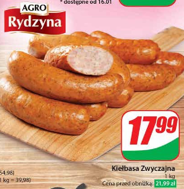 Kiełbasa zwyczajna Agro rydzyna promocja w Dino