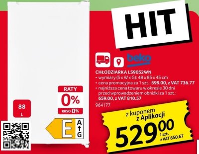 Chłodziarka Beko LS9052WN promocja w Selgros