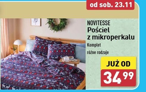 Komplet pościeli z mikroperkalu 140 x 200 cm + 70 x 80 cm Novitesse promocja w Aldi