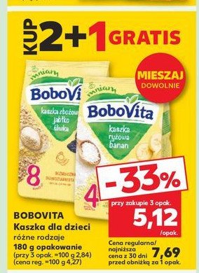 Kaszka zbożowa jabłko śliwka Bobovita mniam promocja w Kaufland