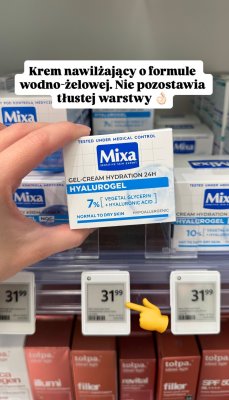 Krem do twarzy Mixa Gel-Cream Hydration 24H Hyalurogel promocja w Rossmann
