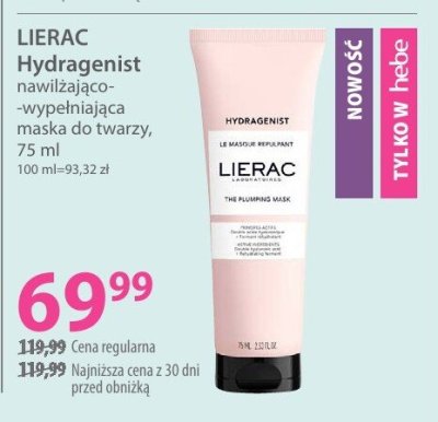 Nawilżająco-wypełniająca maska do twarzy LIERAC Hydragenist promocja w Hebe
