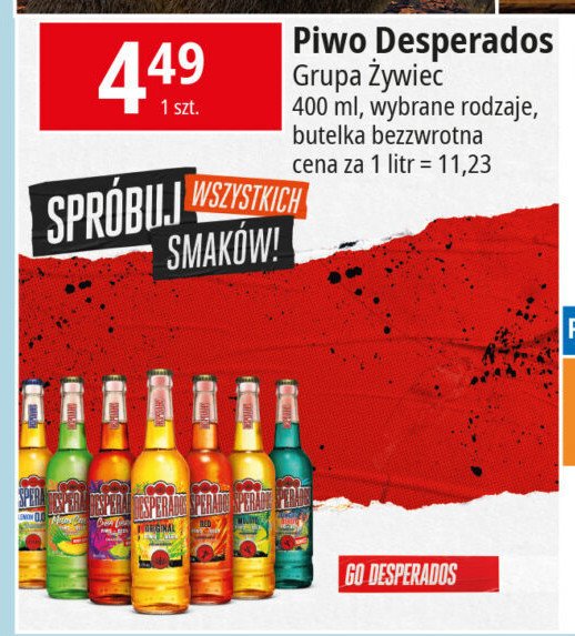 Piwo Desperados lemon 0% promocja