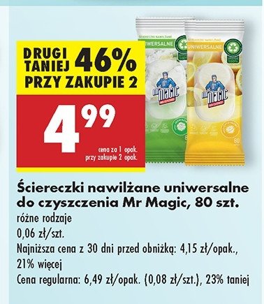 Ściereczki uniwersalne  jaśminowe Mr magic promocja w Biedronka