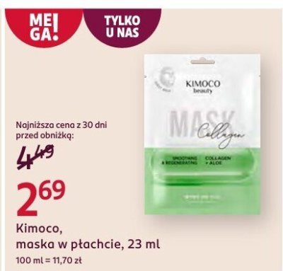 Maska w płachcie  promocja w Rossmann