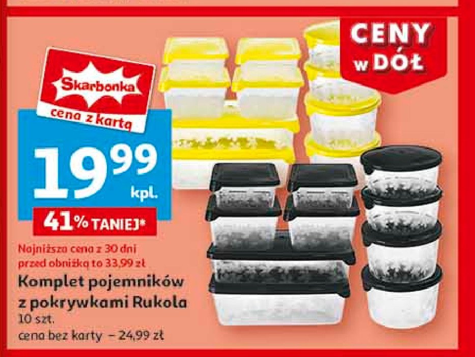 Komplet pojemników rukola promocja w Auchan