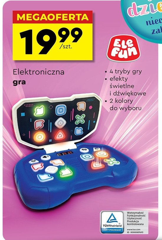 Gra elektroniczna zręcznościowa Elefun promocja w Biedronka