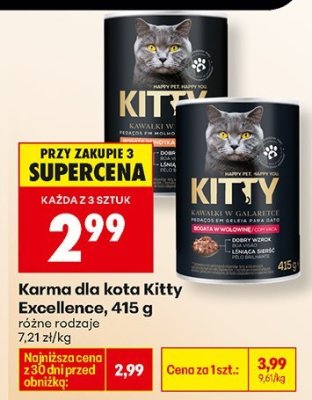 Karma dla kota Kitty Excellence różne rodzaje promocja w Biedronka