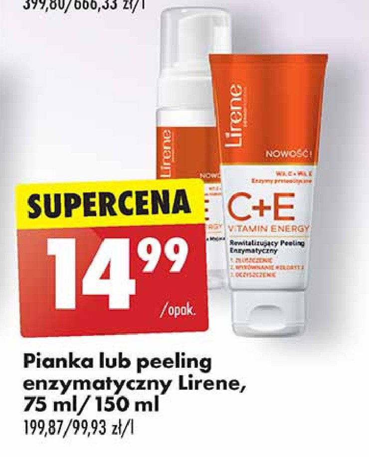 Pianka do mycia twarzy LIRENE C+E PRO VITAMIN ENERGY promocja