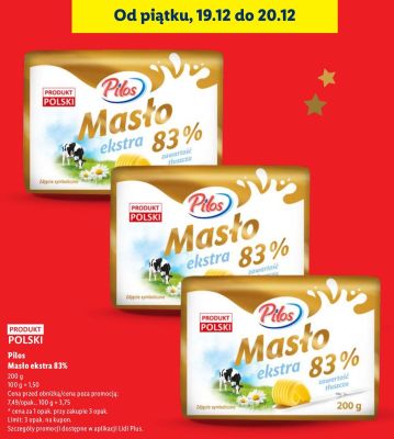 Masło Pilos ekstra 83% promocja w Lidl