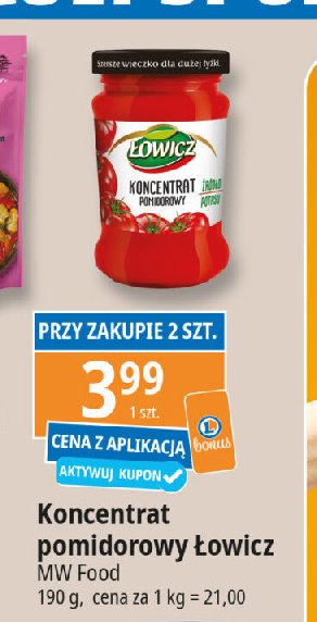 Koncentrat pomidorowy 30 % Łowicz promocja w Leclerc