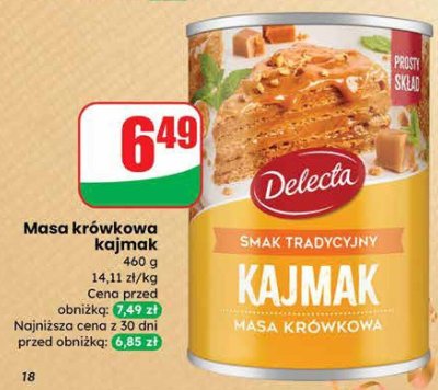 Masa krówkowa Kajmak Delecta promocja w Dino