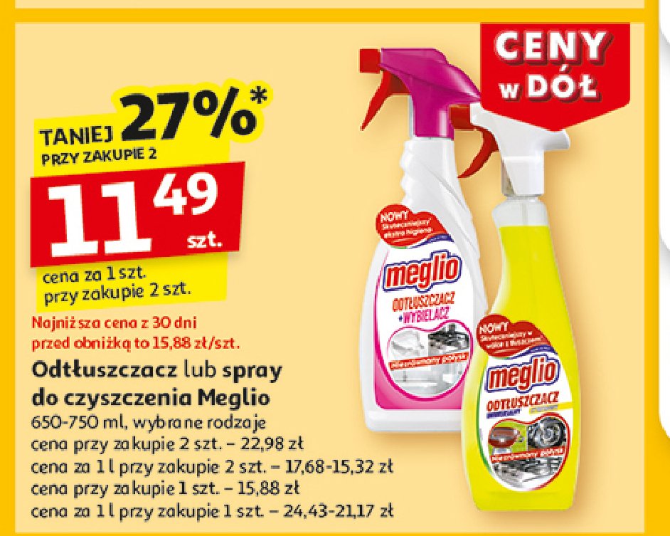 Odtłuszczacz + wybielacz w piance Meglio promocja w Auchan