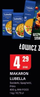 Makaron Lubella Świderki, Spaghetti, Pióra promocja w Chorten