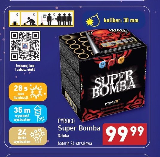 Bateria 24 strzały super bomba Pyroco promocja