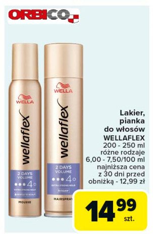 Lakier do włosów 2 days volume Wellaflex promocja