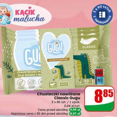 Chusteczki nawilżane Classic 3-pak promocja w Dino