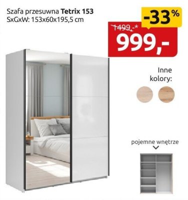 Szafa przesuwna Tetrix 1S3 promocja w Black Red White
