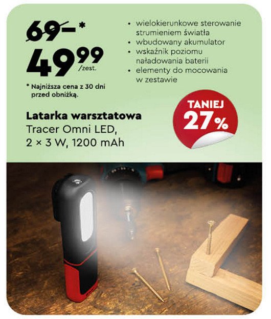 Latarka warsztatowa omni Tracer promocja