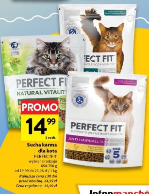Sucha karma dla kota PERFECT FIT wybrane rodzaje promocja w Intermarche