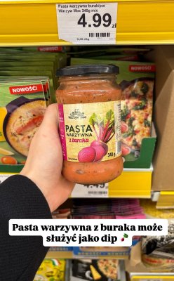 Pasta warzywna z buraka Warzyw Moc 340g promocja w Dino