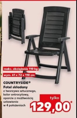 Fotel składany 61 x 72 x 110 cm COUNTRYSIDE promocja