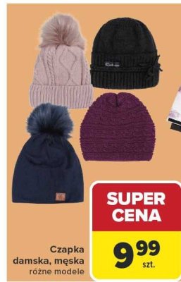 Czapka damska, męska różne modele promocja w Carrefour