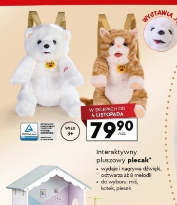 Zabawka interaktywny pluszowy plecak Ele Fun promocja w Biedronka