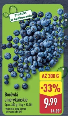 Borówki amerykańskie promocja w Aldi