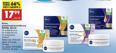 Krem rewitalizujący na noc 55+ Nivea anti-wrinkle promocja
