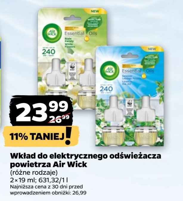 Wkład świeżość letniego poranka Air wick electric essential oils promocja