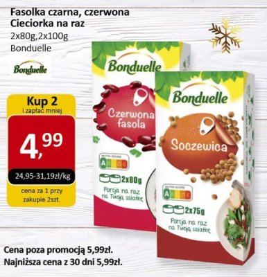 Fasolka czarna, czerwona Cieciorka na raz 2x80g, 2x100g Bonduelle promocja w Market Point