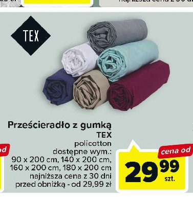 Prze艣cierad艂o z gumk膮 140 x 200 cm Tex promocja