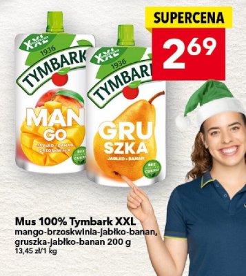 Mus 100% Tymbark XXL mango-brzoskwinia-jabłko-banan 200 g promocja w LEWIATAN