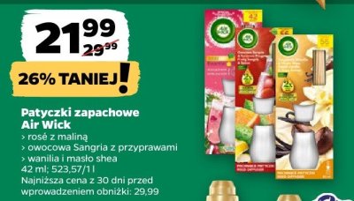 Patyczki zapachowe Air Wick róża z maliną promocja w Netto