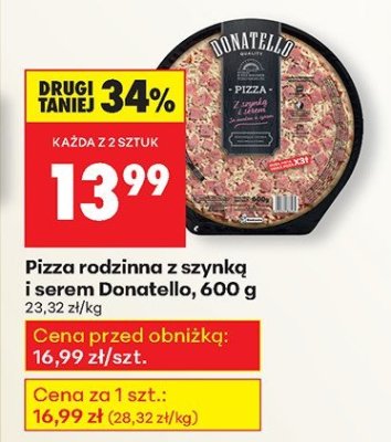 Pizza rodzinna z szynką i serem 600 g promocja w Biedronka