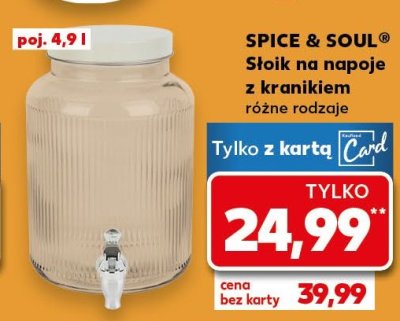 Słoik do napojów z kranikiem 4.9 l Spice&soul promocja
