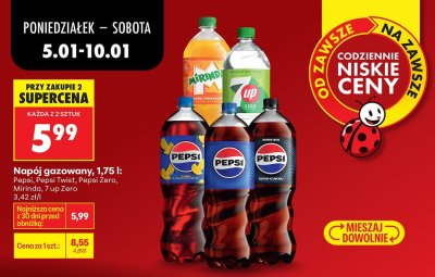 Napój gazowany Pepsi Twist 1,75l promocja w Biedronka