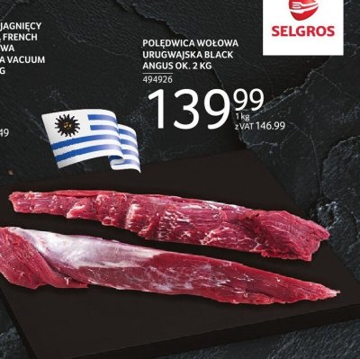 Polędwica wołowa urugwajska Black Angus ok. 2 kg promocja w Selgros