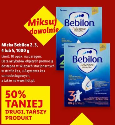 Mleko Bebilon 2, 3, 4 lub 5 DRUGIE -50% promocja w Lidl