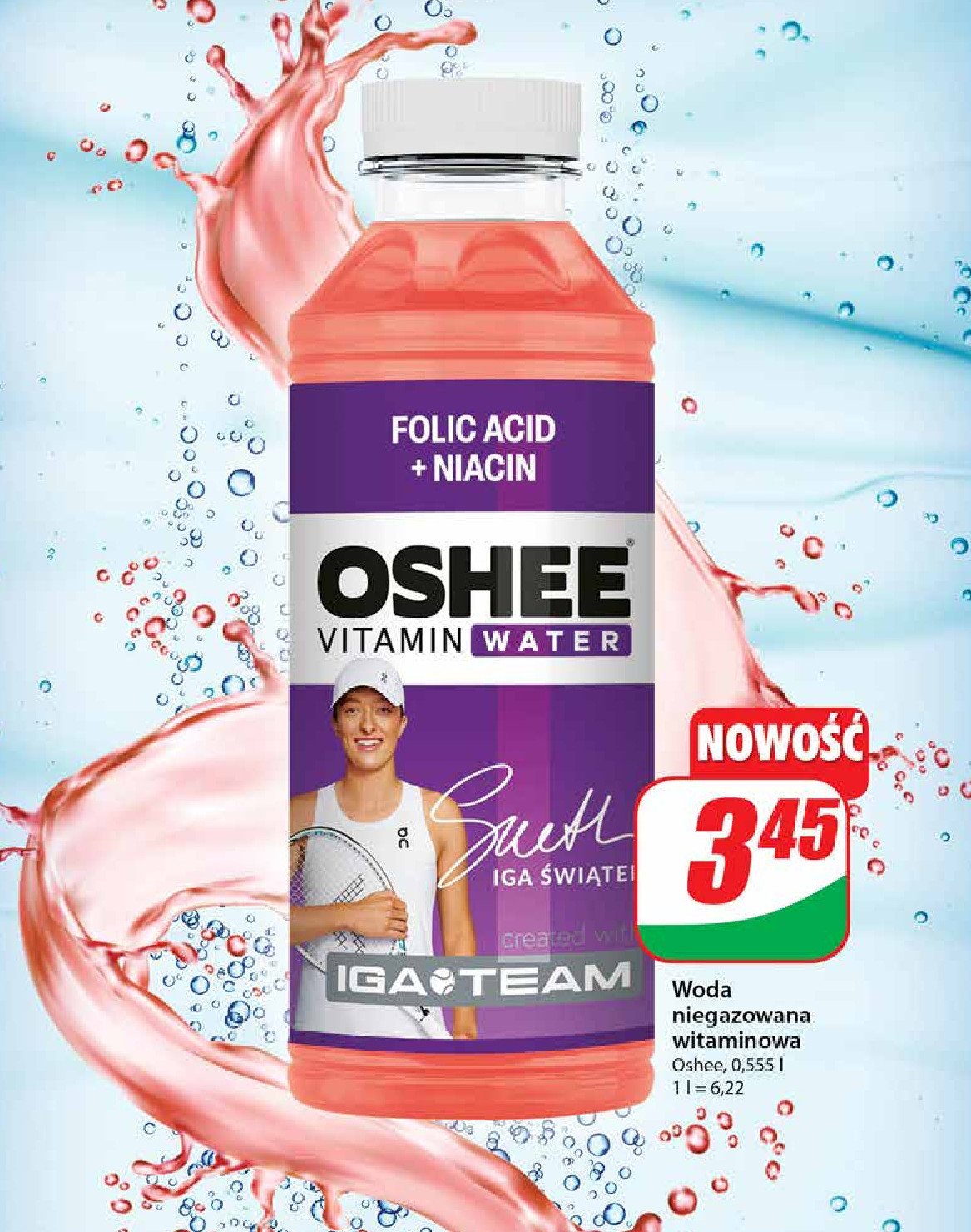 Napój folic acid + niacin Oshee vitamin water promocja