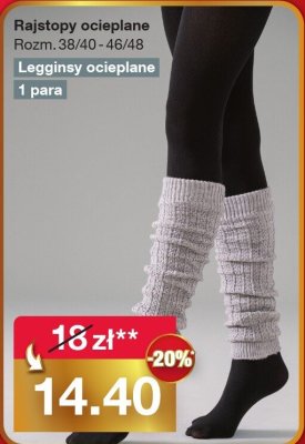 Legginsy ocieplane damskie Rozmiary 34/36-46/48 promocja w Woolworth