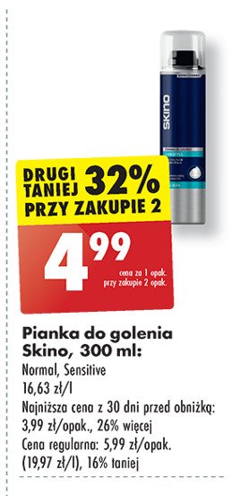 Pianka do golenia sensitive Skino promocja