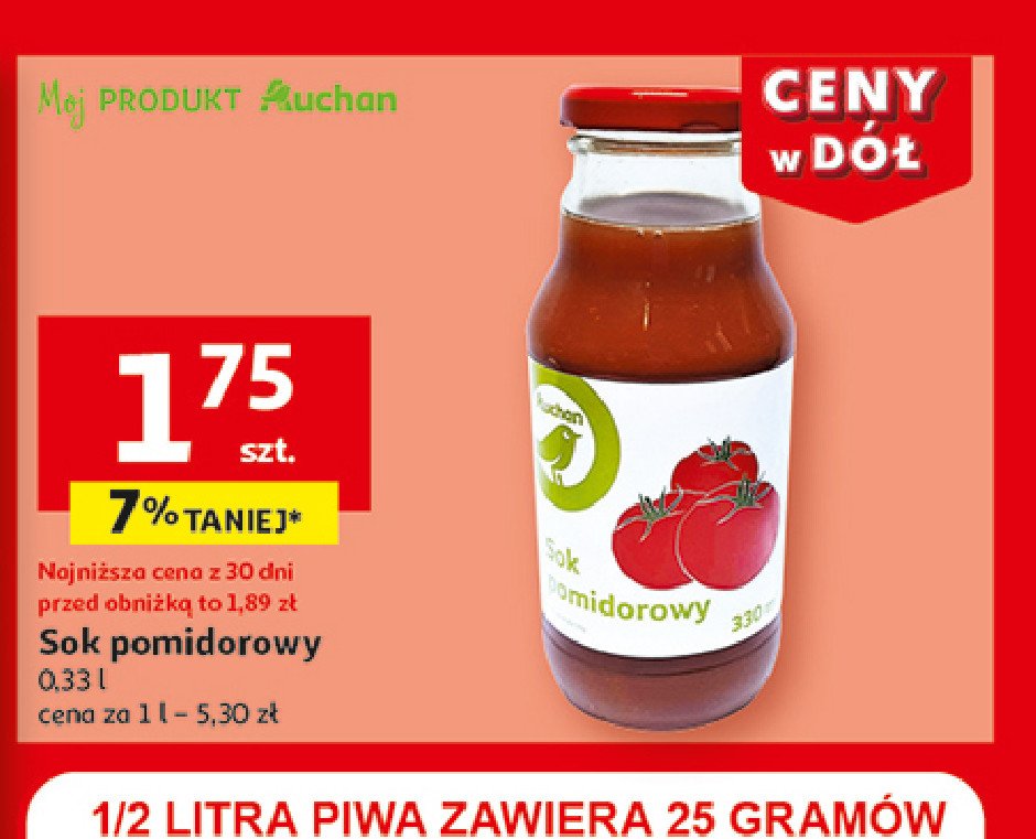 Sok pomidorowy Auchan promocja w Auchan