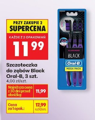 Szczoteczka do zębów Black, 3 szt. promocja w Biedronka