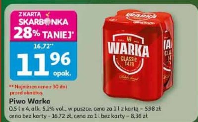 Piwo Warka promocja w Auchan