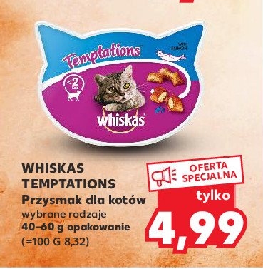 Karma dla kota z łososiem Whiskas temptations promocja